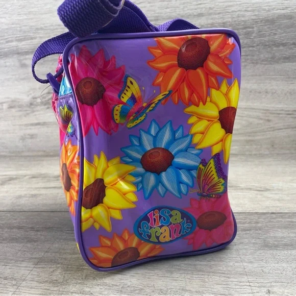 Vintage Lisa Frank Lunch Bag Kitten Sunflower Yellow Cat 1990s
